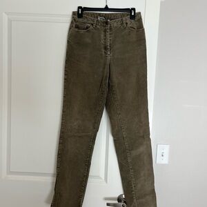 Newport News Olive Corduroy Straight-Leg Jeans